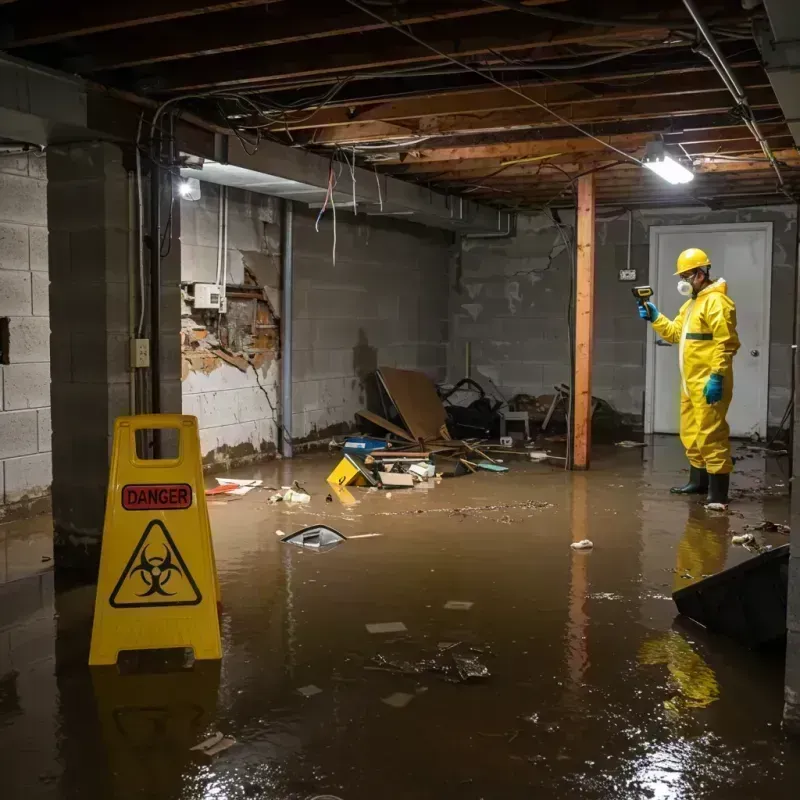 Flooded Basement Electrical Hazard in Platte City, MO Property